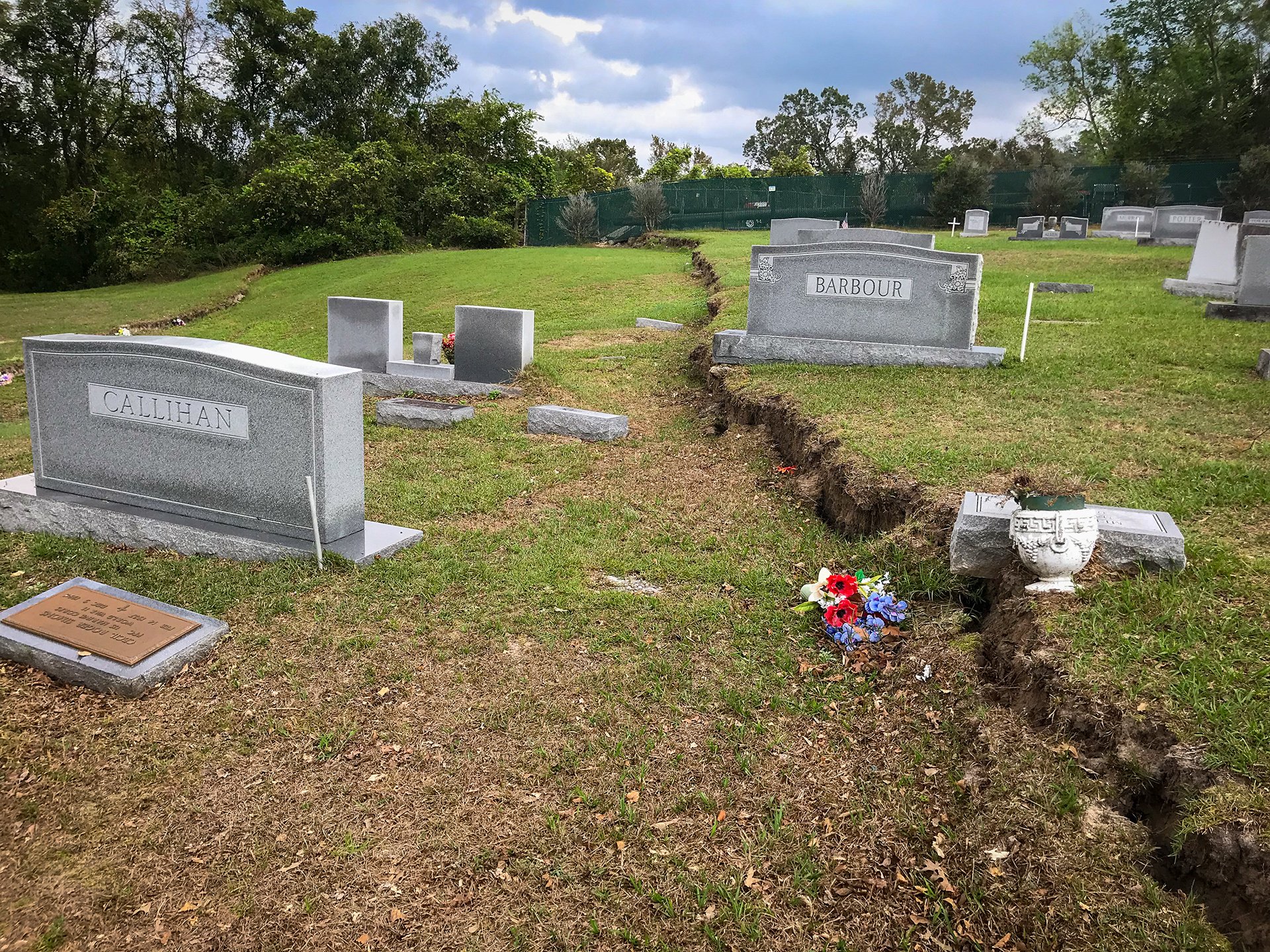 Cemetery damage
